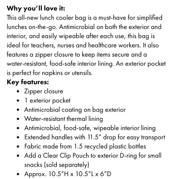 NWT Thirty-One Let’s Lunch Cooler Bag - Picture 6 of 6